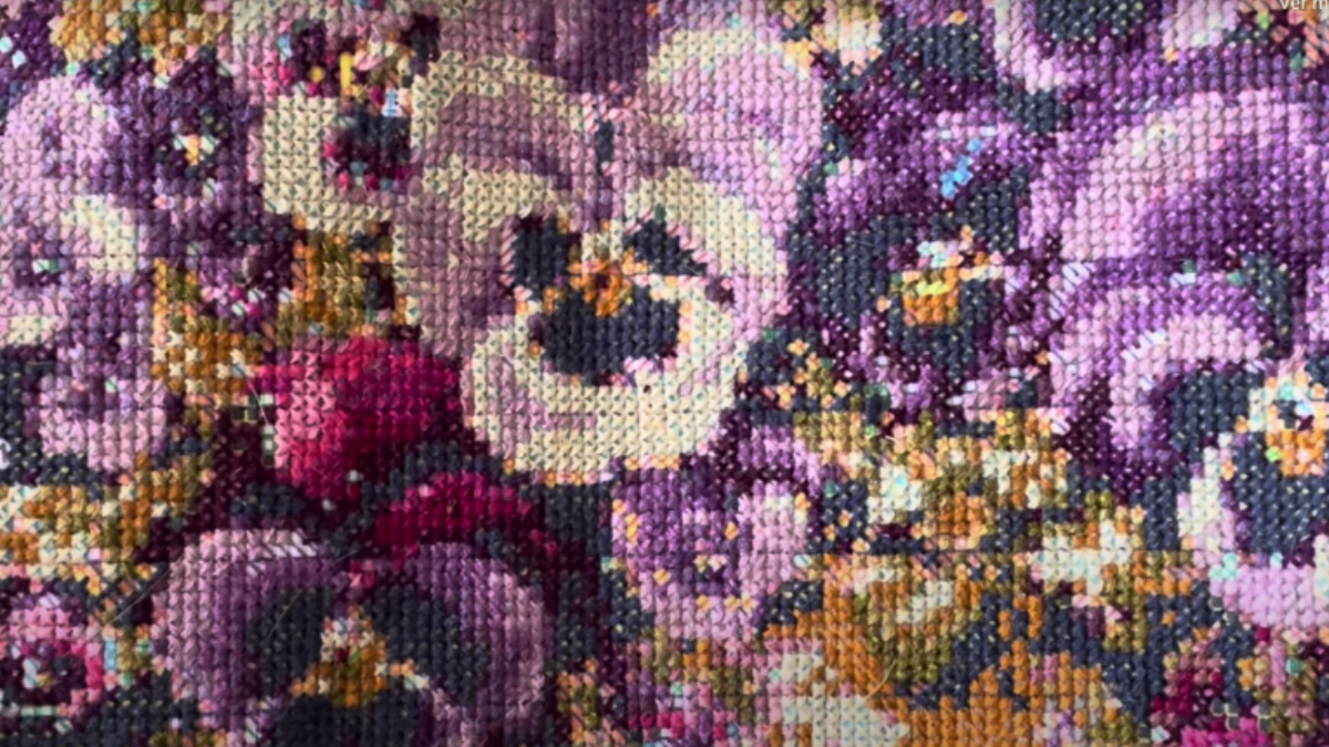Cross Stitch Pattern of Pansies