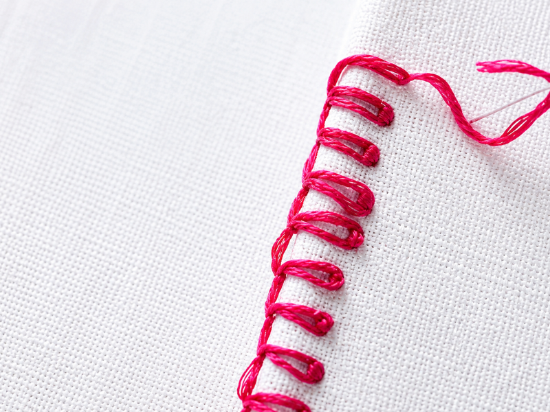 Finishing fabric edges with embroidery rematar telas con bordado