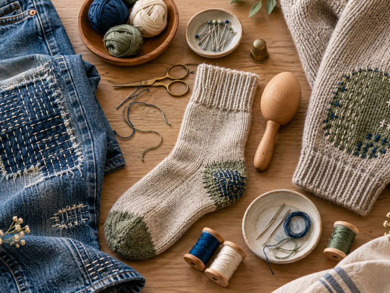 elementos para remendar la ropa