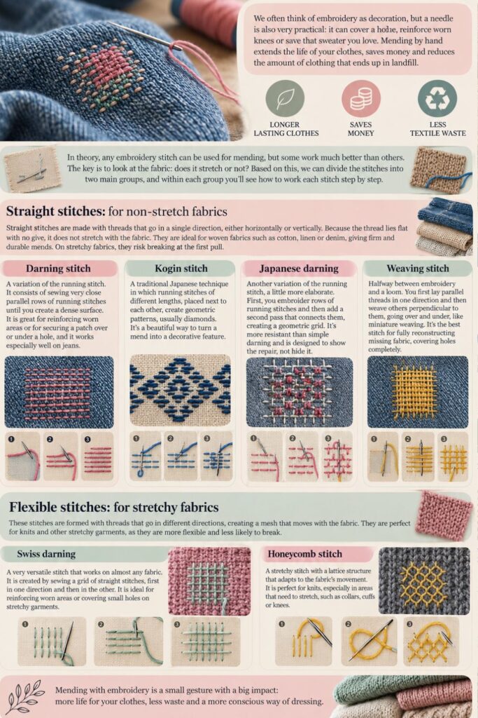 stitches to mend clothes